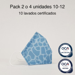 Mascarilla higiénica reutilizable Mosaico Infantil UNE 0065 y CWA 17553  Pack 2 o 4 ud