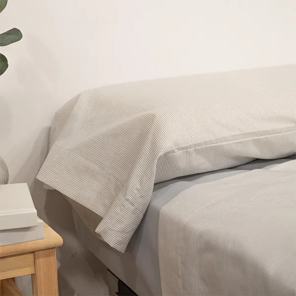 Juego sábanas Rayas largo especial 220 gris