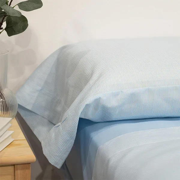 Juego sábanas caravana Rayas largo especial 210 azul