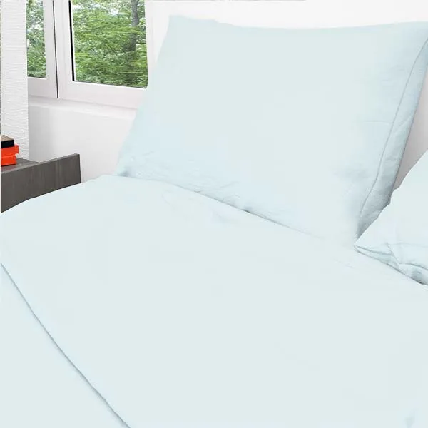 Juego sábanas algodón caravana 3 piezas largo 180 cm azul mar