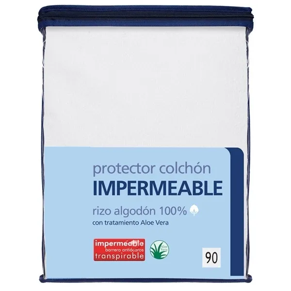 Protector colchón rizo impermeable transpirable velfont 
